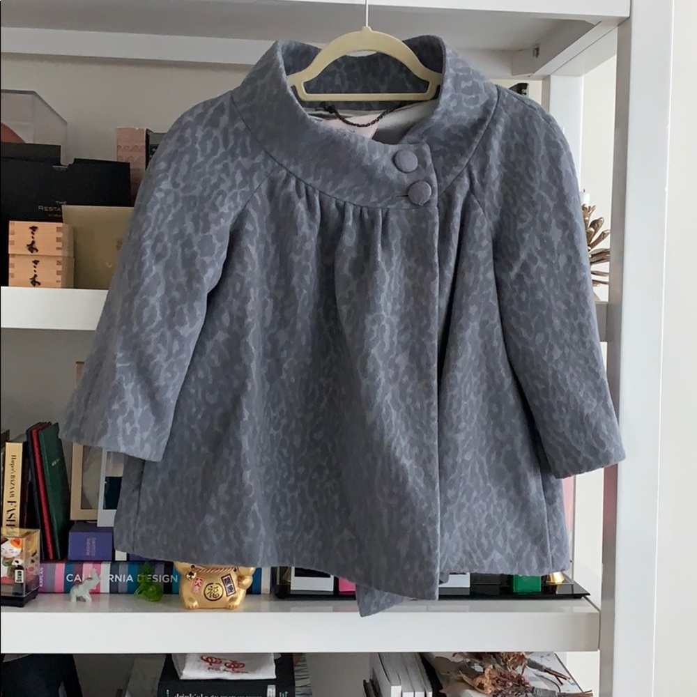 Grey leopard print coat